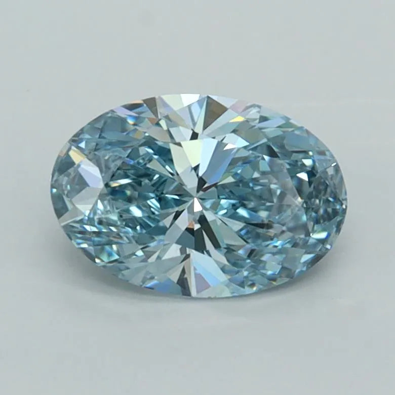 1.01ct Oval Lab Grown Diamond (Colour Fancy Vivid Blue, Clarity VVS2, IGI Certified)