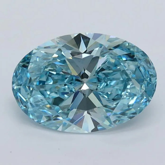 1.06ct Oval Lab Grown Diamond (Colour Fancy Vivid Blue, Clarity VVS1, IGI Certified)