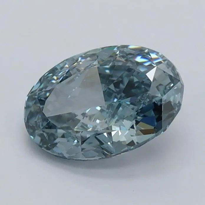 1.07ct Oval Lab Grown Diamond (Colour Fancy Vivid Blue, Clarity VVS2, IGI Certified)