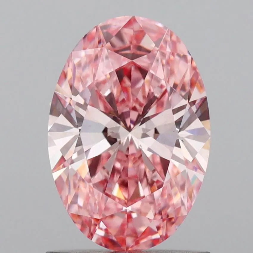 1.11ct Oval Lab Grown Diamond (Colour Fancy Vivid Pink, Clarity VS1, IGI Certified)