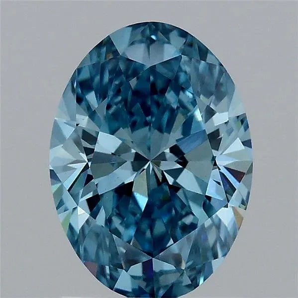 1.50ct Oval Lab Grown Diamond (Colour Fancy Vivid Blue, Clarity VS1, IGI Certified)