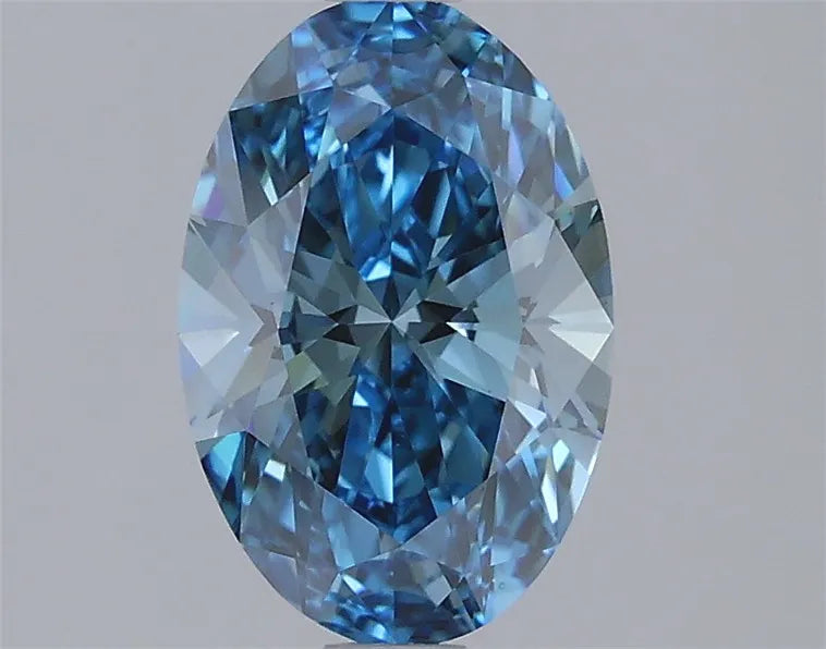 1.50ct Oval Lab Grown Diamond (Colour Fancy Vivid Blue, Clarity VS1, IGI Certified)