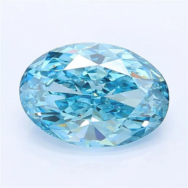 1.51ct Oval Lab Grown Diamond (Colour Fancy Vivid Blue, Clarity VS2, IGI Certified)