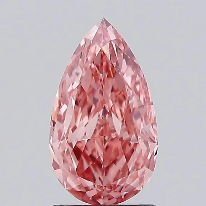 1.51ct Pear Lab Grown Diamond (Colour Fancy Vivid Pink, Clarity VVS2, IGI Certified)
