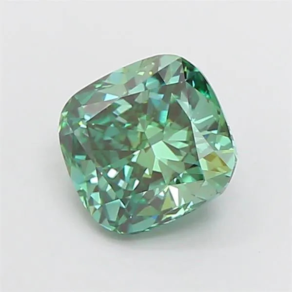 1.52ct Cushion modified Lab Grown Diamond (Colour Fancy Vivid Green, Clarity VS1, IGI Certified)