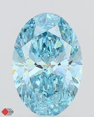 1.52ct Oval Lab Grown Diamond (Colour Fancy Vivid Blue, Clarity SI2, IGI Certified)