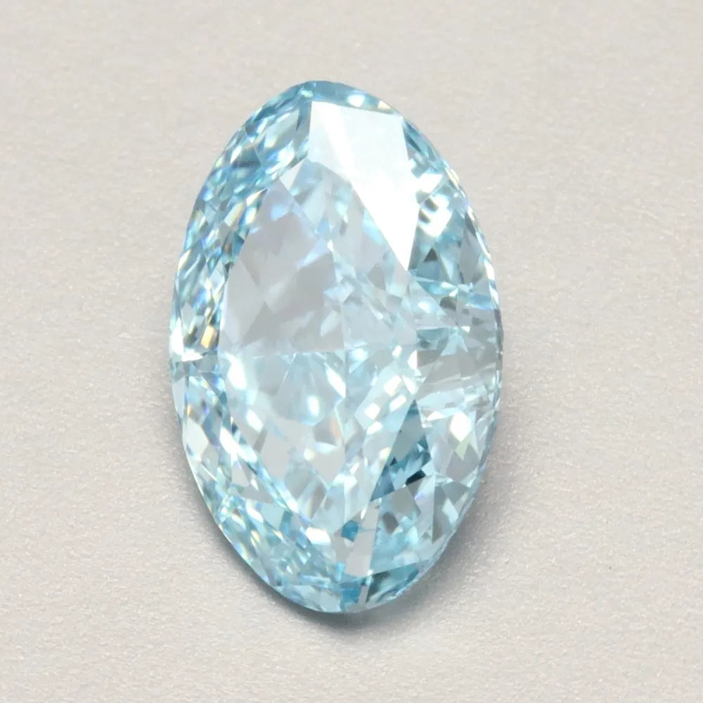 1.53ct Oval Lab Grown Diamond (Colour Fancy Vivid Blue, Clarity VVS2, IGI Certified)