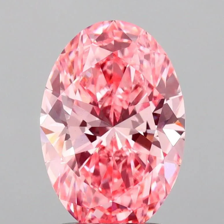 1.54ct Oval Lab Grown Diamond (Colour Fancy Vivid Pink, Clarity VS1, IGI Certified)