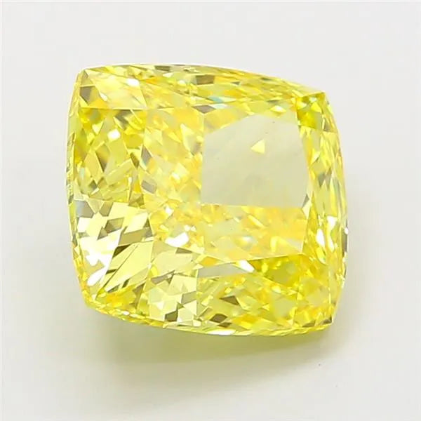 4.03ct Cushion modified Lab Grown Diamond (Colour Fancy Vivid Yellow, Clarity VS1, IGI Certified)