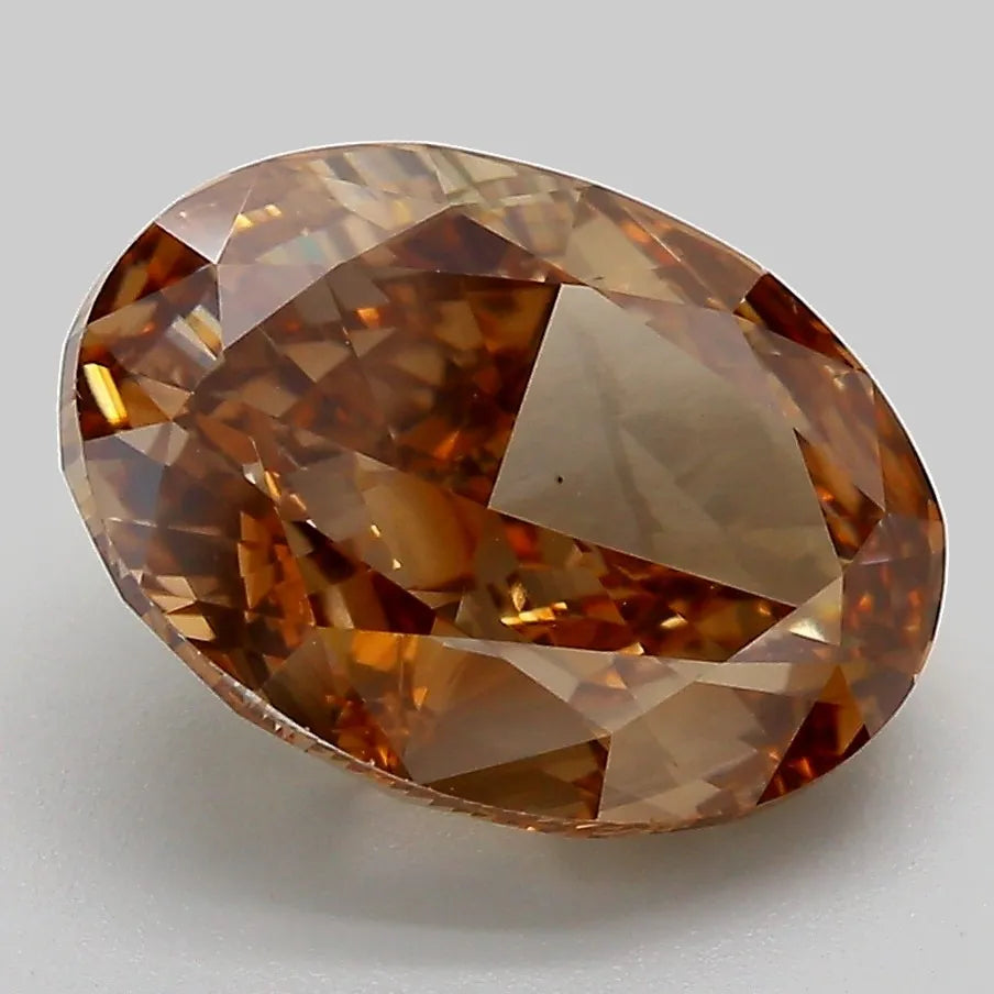 4.56ct Oval Lab Grown Diamond (Colour Fancy Brown, Clarity VS1, IGI Certified)