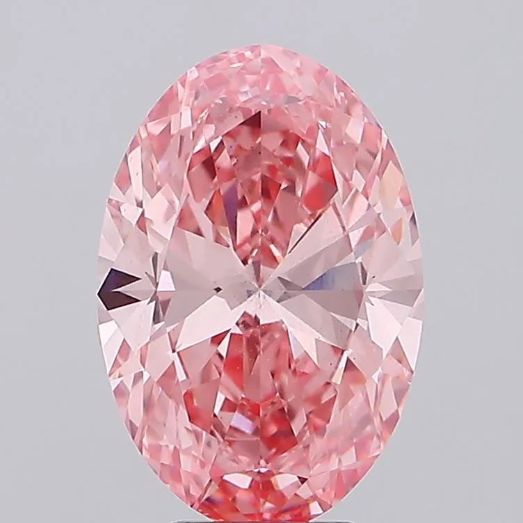 5.50ct Oval Lab Grown Diamond (Colour Fancy Vivid Pink, Clarity VS2, IGI Certified)