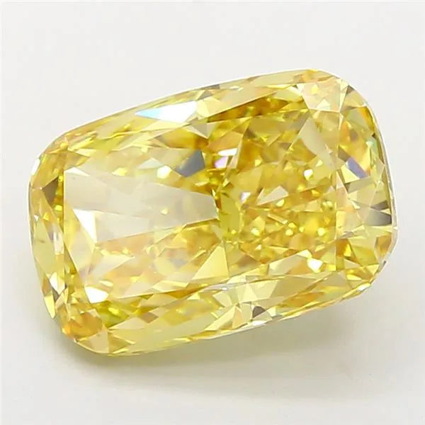 7.03ct Cushion modified Lab Grown Diamond (Colour Fancy Intense Yellow, Clarity VS1, IGI Certified)