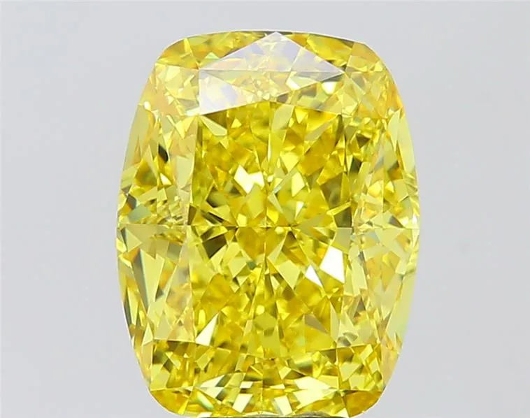 7.10ct Cushion modified Lab Grown Diamond (Colour Fancy Vivid Yellow, Clarity VS1, IGI Certified)